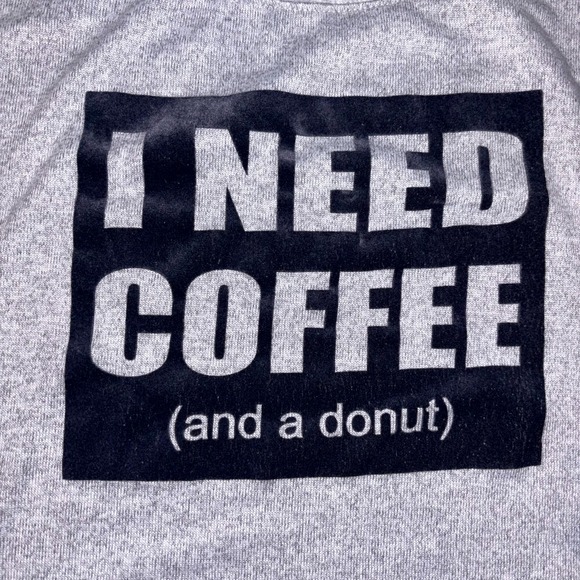 Secret Treasures Other - Secret Treasures Lounge Shirt Womens Large 12-14 Gray I Need Coffee and a Donut